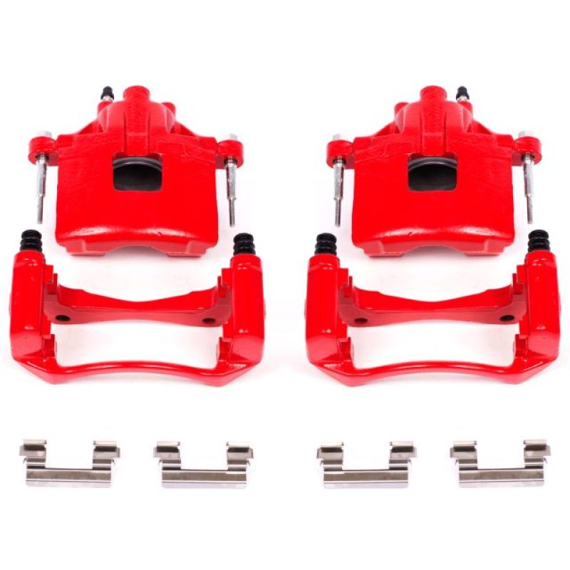 PSB Red Calipers - Power Stop 00-05 Buick LeSabre Front Red Calipers w/Brackets - Pair