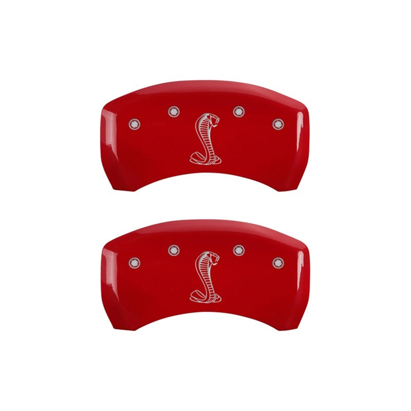 MGP Caliper Covers 2 Logo - MGP Rear set 2 Caliper Covers Engraved Rear Tiffany Snake Red finish silver ch