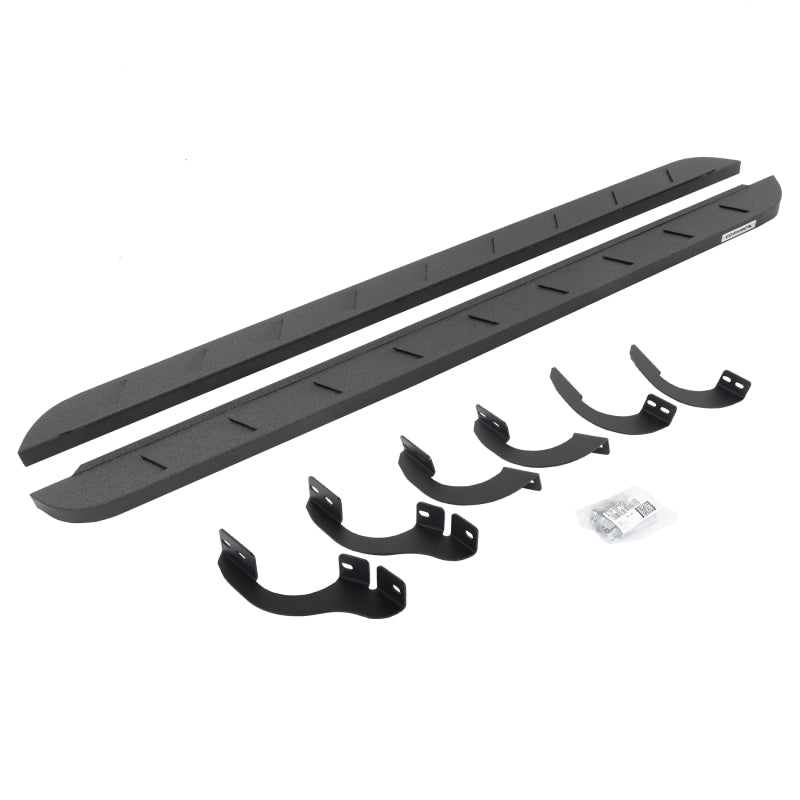 GOR RB10 Slim Running Boards - Go Rhino 14-22 Toyota 4Runner (No Ltd/Ngtshd) RB10 Slim Running Boards Kit (w/Brckt) - Bedliner Coat