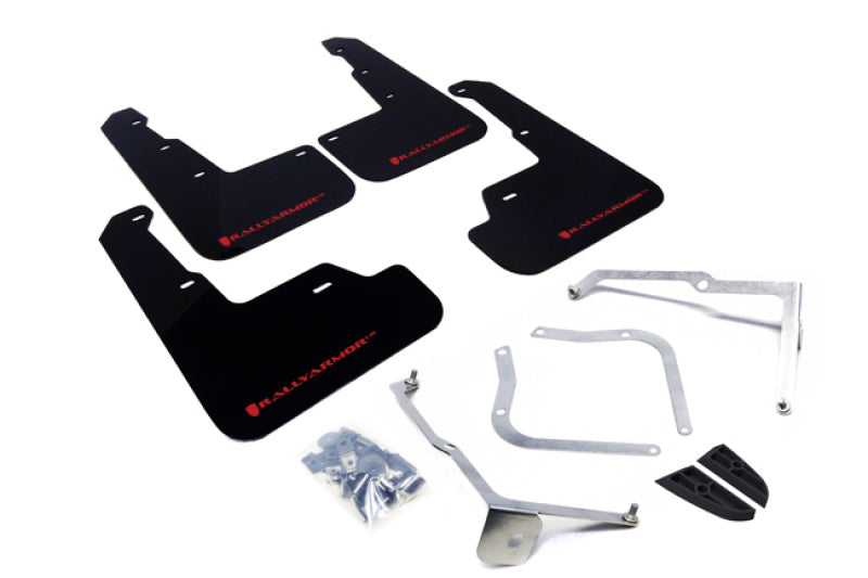 RAL UR Blk Flap/Rd Logo - Rally Armor 15-21 Subaru WRX/STI Black UR Mud Flap w/Red Logo