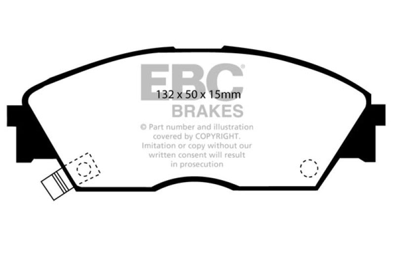 EBC Redstuff Brake Pad Sets - EBC 90-92 Honda Civic CRX 1.6 Si Redstuff Front Brake Pads