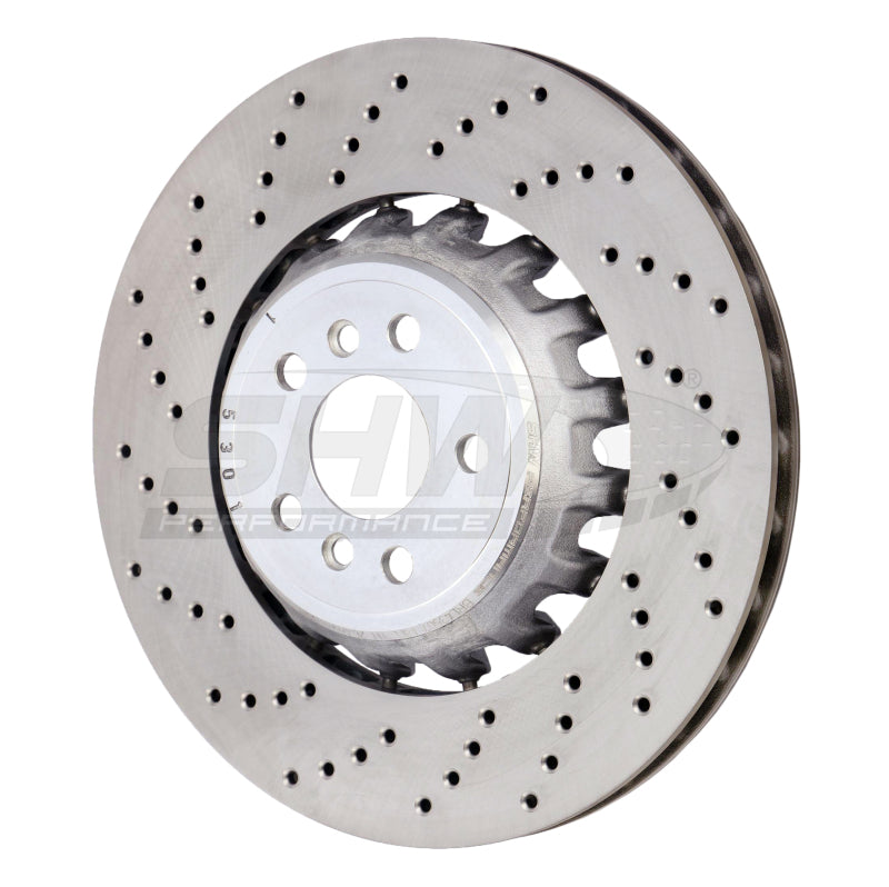 SHW Drilled Lightweight Rotors - SHW 2020 BMW X5 M 4.4L Left Rear Cross-Drilled Lightweight Brake Rotor (34208074285)