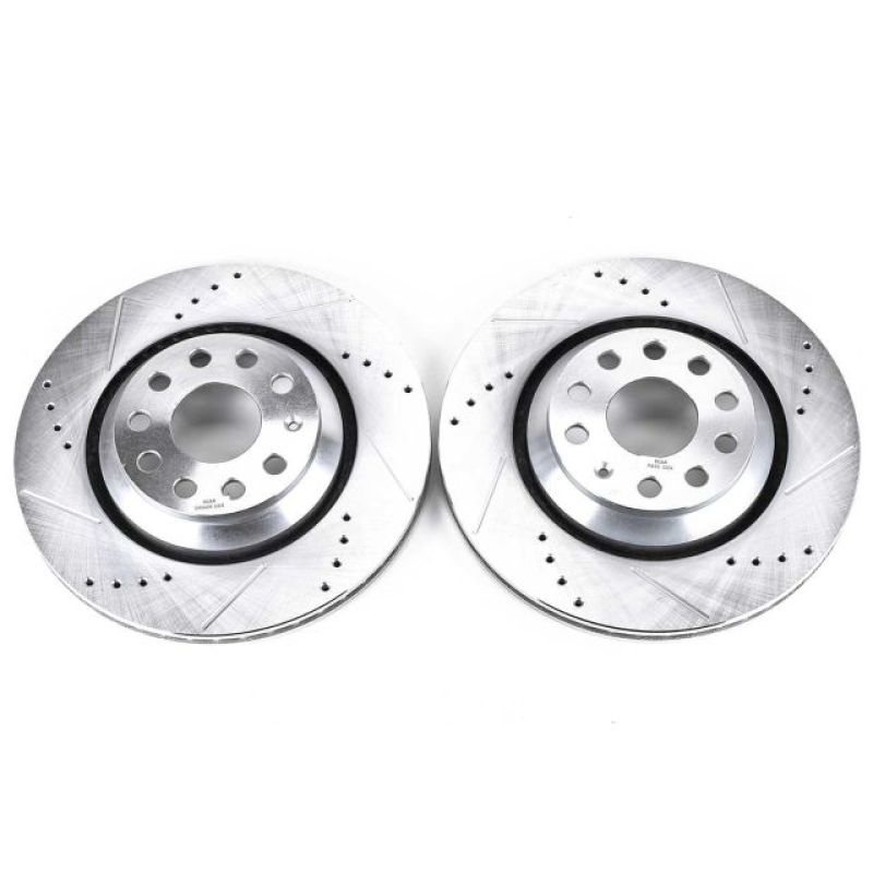 PSB Evolution Drill/Slot Rotor - Power Stop 17-18 Audi RS3 Rear Evolution Drilled & Slotted Rotors - Pair