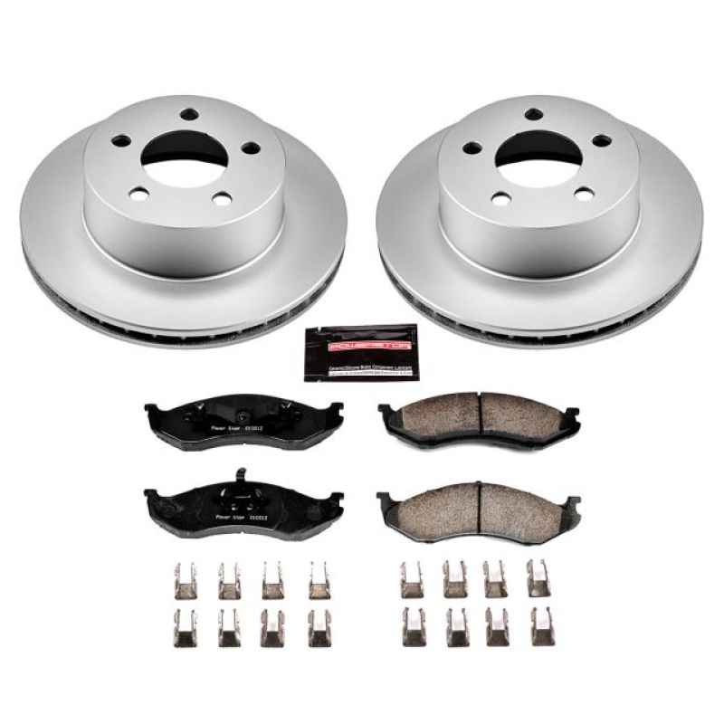 PSB Z17 Evolution Coated Kit - Power Stop 90-99 Jeep Cherokee Front Z17 Evolution Geomet Coated Brake Kit
