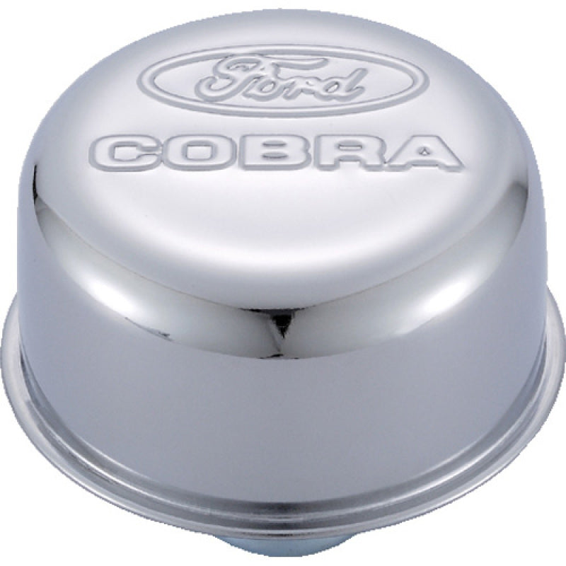 FR Breather Caps - Ford Racing Chrome Breather Cap w/ Ford Cobra Logo