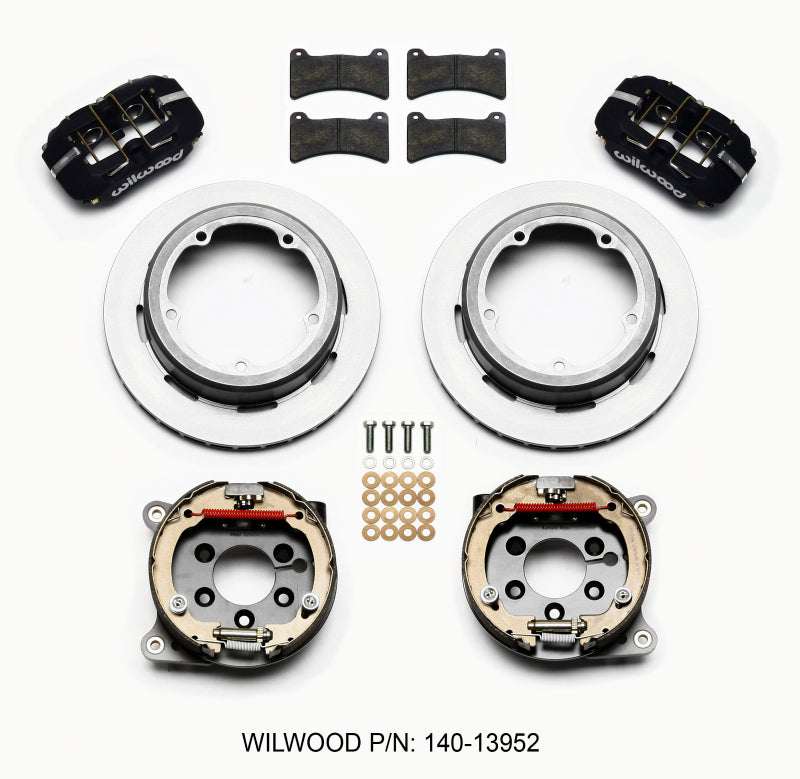 WIL Dynapro Brake Kit - Wilwood Dynapro Low-Profile 11.00in P-Brake Kit Strange Eng Floater 3.49in Offset