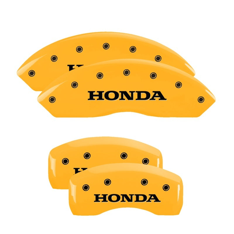 MGP Caliper Covers 4 Logo - MGP 4 Caliper Covers Engraved Front & Rear Honda Yellow Finish Black Char 2006 Honda Accord