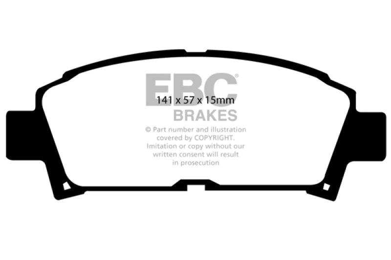 EBC Yellowstuff Brake Pad Sets - EBC 93-95 Toyota MR2 2.0 Turbo Yellowstuff Front Brake Pads
