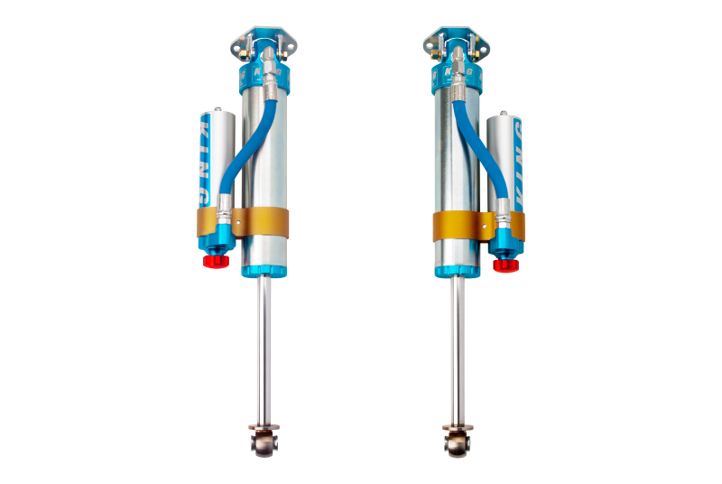 KIN 2.5 Shocks - King Shocks 97-06 Jeep Wrangler TJ Rear 2.5 Dia Piggy Hose Res Shock 0-2in Lift w/Adjuster (Pair)