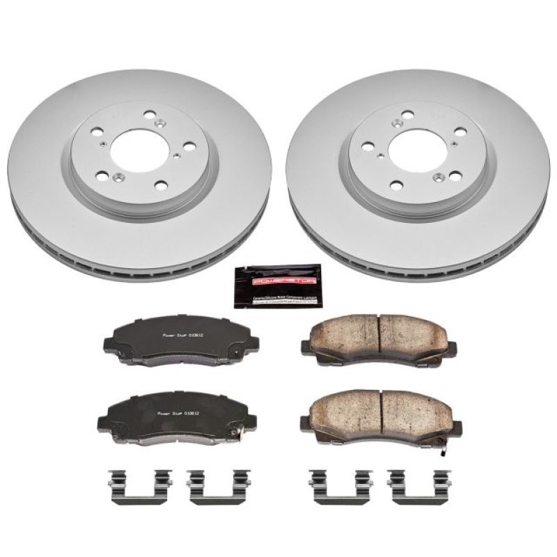 PSB Z17 Evolution Coated Kit - Power Stop 06-11 Honda Ridgeline Front Z17 Evolution Geomet Coated Brake Kit