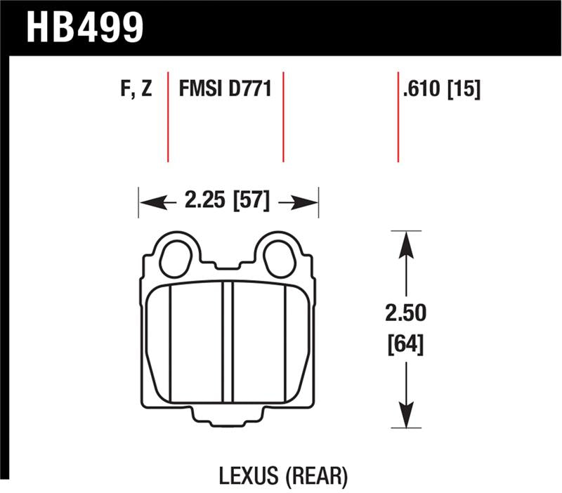 HAWK HPS Brake Pad Sets - Hawk 00-05 Lexus IS300 HPS Street Rear Brake Pads