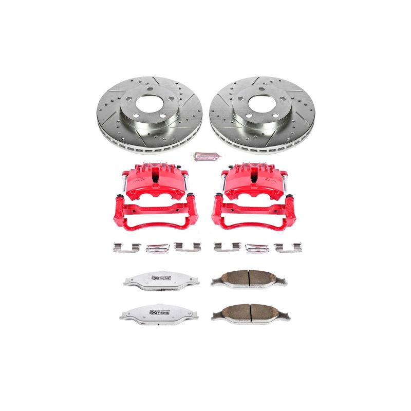 PSB Z26 Street Kit w/Cals - Power Stop 99-02 Ford Mustang Front Z26 Street Warrior Brake Kit w/Calipers
