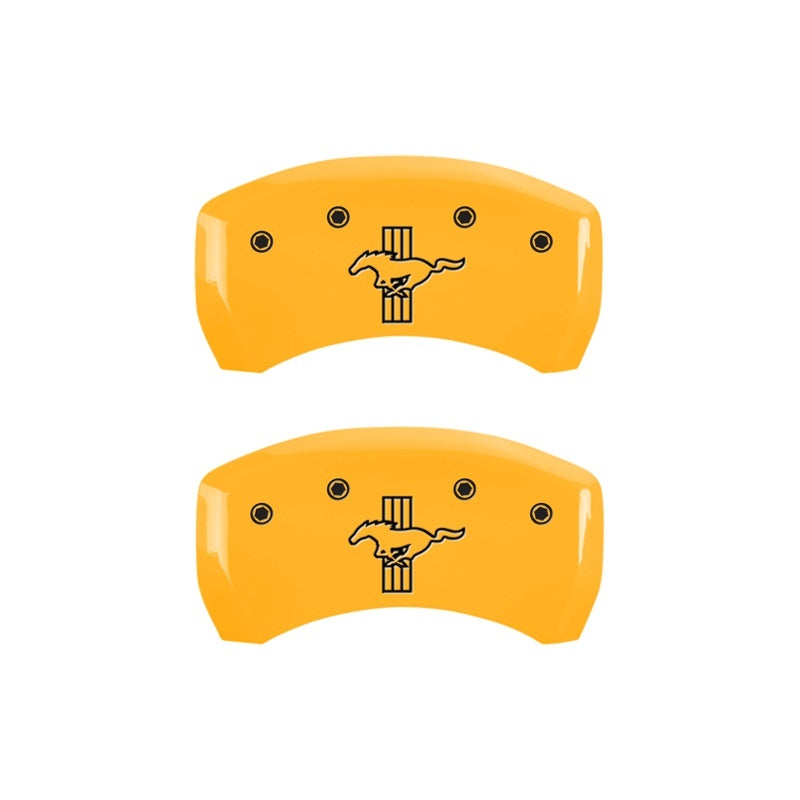 MGP Caliper Covers 2 Logo - MGP Rear set 2 Caliper Covers Engraved Rear S197/Bar & Pony Yellow finish black ch