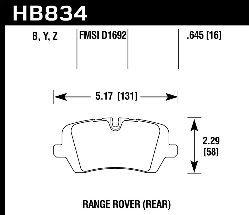 HAWK LTS Brake Pads - Hawk 13-16 Land Rover Range Rover / 14-16 Land Rover Range Rover Sport LTS Street Rear Brake Pad