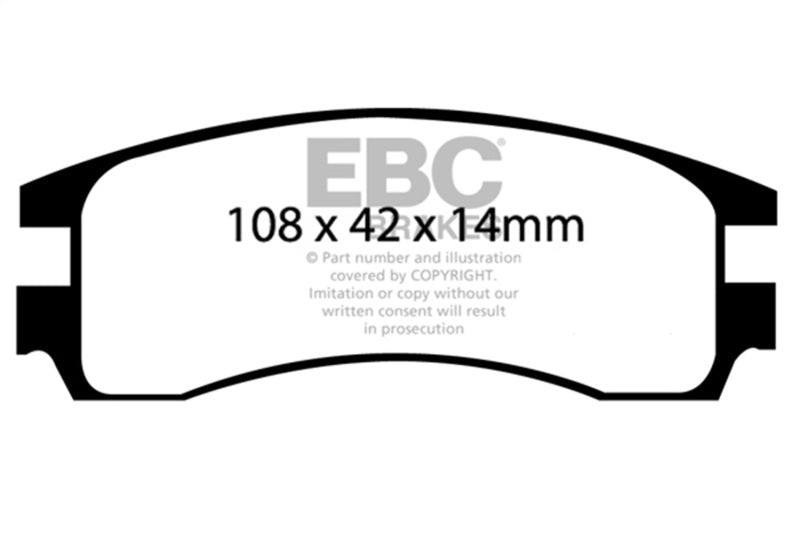 EBC Yellowstuff Brake Pad Sets - EBC 00-05 Buick Le Sabre (FWD) 3.8 (15in Wheels) Yellowstuff Rear Brake Pads