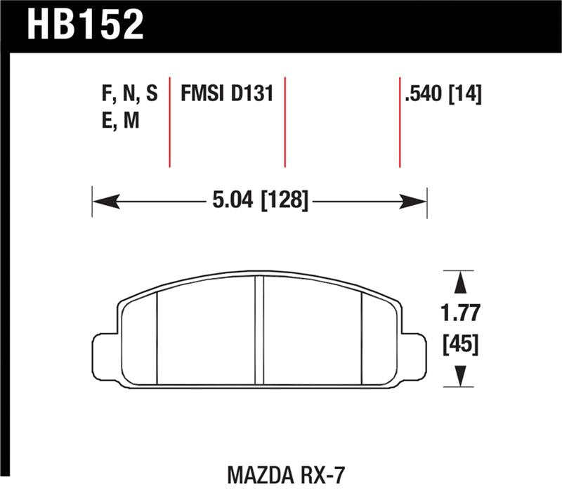 HAWK HPS Brake Pad Sets - Hawk Mazda RX-7 HPS Street Front Brake Pads