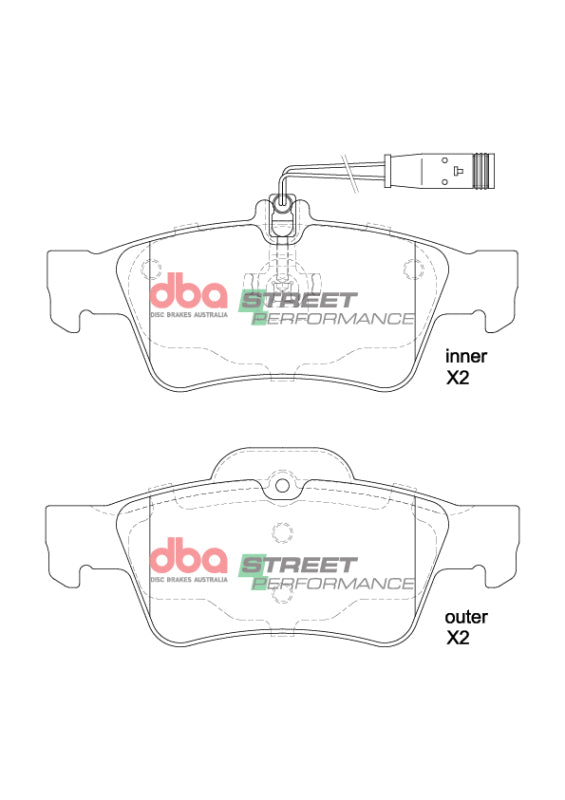 DBA SP Performance Brake Pads - DBA 03-14 Mercedes-Benz CL500 SP Performance Rear Brake Pads