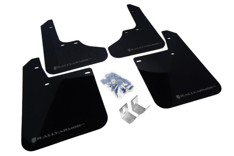 RAL UR Blk Flap/Grey Logo - Rally Armor 93-01 Subaru Impreza RS Black UR Mud Flap w/ Grey Logo