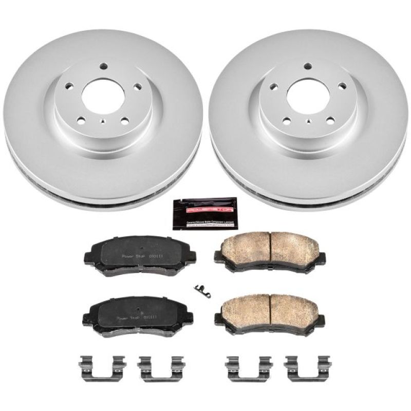 PSB Z17 Evolution Coated Kit - Power Stop 09-14 Nissan Maxima Front Z17 Evolution Geomet Coated Brake Kit