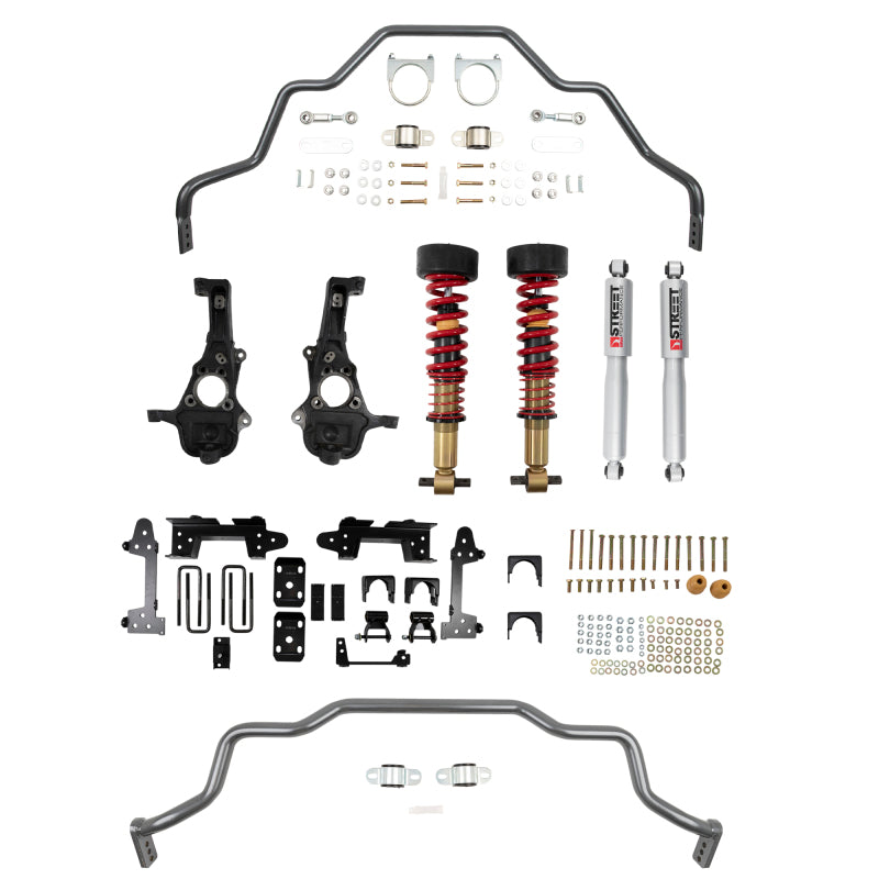 BT Lowering Kit w Shocks - Belltech LOWERING KIT 2019+ GM Silverado / Sierra 1500 4WD All Cabs - 2-5in Fr / 6in R