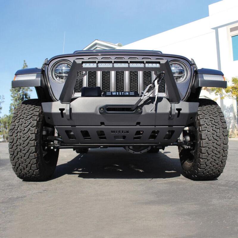 WES Skid Plates - Westin 18-19 Jeep Wrangler JL Front Bumper Skid Plate - Textured Black