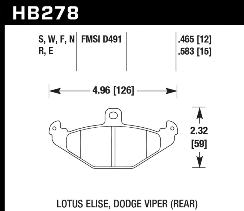 HAWK HT-10 Brake Pad Sets - Hawk Lotus Elise 12mm Ht-10 Rear Race Brake Pads