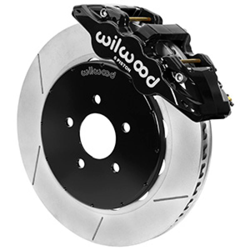 WIL Aero Brake Kit - Wilwood Aero6R Front Big Brake Kit 14in Slotted Black Powder Coat 94-04 Ford Mustang SN95