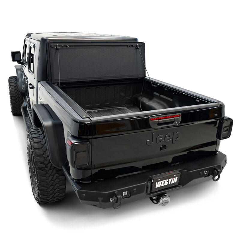 WES Hard Tri-Fold Tonneau Covers - Westin 20-26 Jeep Gladiator JT 4WD 5ft. Bed Hard Tri-Fold Tonneau Cover - Black