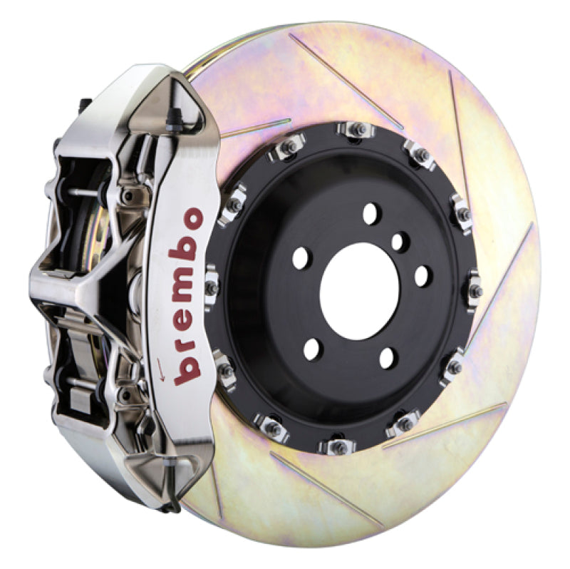 BRB Big Brake Kits - Brembo 03-13 Flying Spur Front GTR BBK 6 Piston Billet 411x34 2pc Rotor Slotted Type1 - Nickel