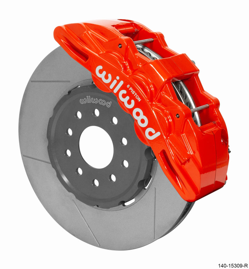 WIL SX6R Brake Kit - Wilwood SX6R Front Brake Kit 14in GT Slotted Red 05-13 Chevy Corvette
