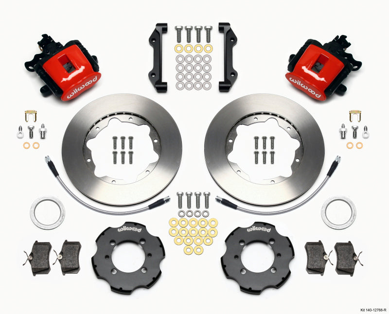 WIL Parking Brake Brake Kit - Wilwood Combination Parking Brake Rear Kit 11.00in Red 2012 Fiat 500 w/ Lines