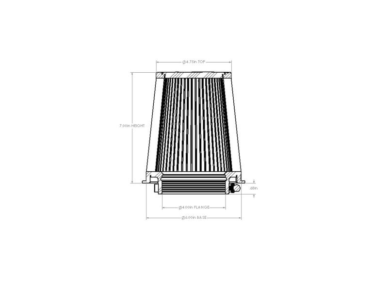AFE Universal D2 Dura Dry Air Filter - aFe Momentum Intake Replacement Air Filter w/ D2 Dura-Dry Media 4in Fx6in Bx4-3/4in Tx7in H