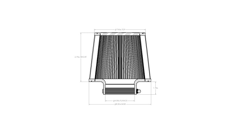 AFE Universal D2 Dura Dry Air Filter - aFe Magnum FORCE Intake Replacement Air Filter w/ D2 Dry Media 4-1/2inF x8-1/2inB x7inT x6-3/4inH