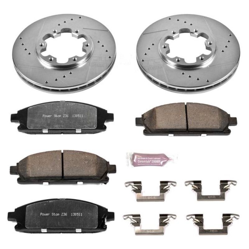 PSB Z36 Truck & Tow Kit - Power Stop 96-98 Nissan Pathfinder Front Z36 Truck & Tow Brake Kit