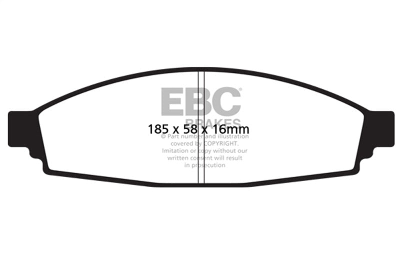 EBC Ultimax2 Brake Pad Sets - EBC 2003-2006 Lincoln Aviator 4.6L Ultimax2 Front Brake Pads