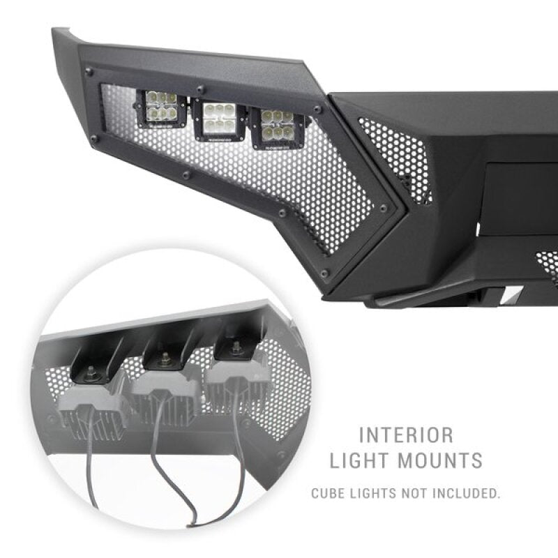 GOR Element Bumper - Go Rhino 16-21 Tacoma Element Front Bumper w/ Power Actuated Hide-away Light Bar Mount Tex Black