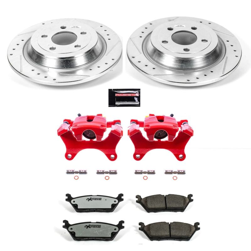 PSB Red Calipers - Power Stop 15-17 Ford F-150 Rear Z36 Truck&Tow Kit w/Cals