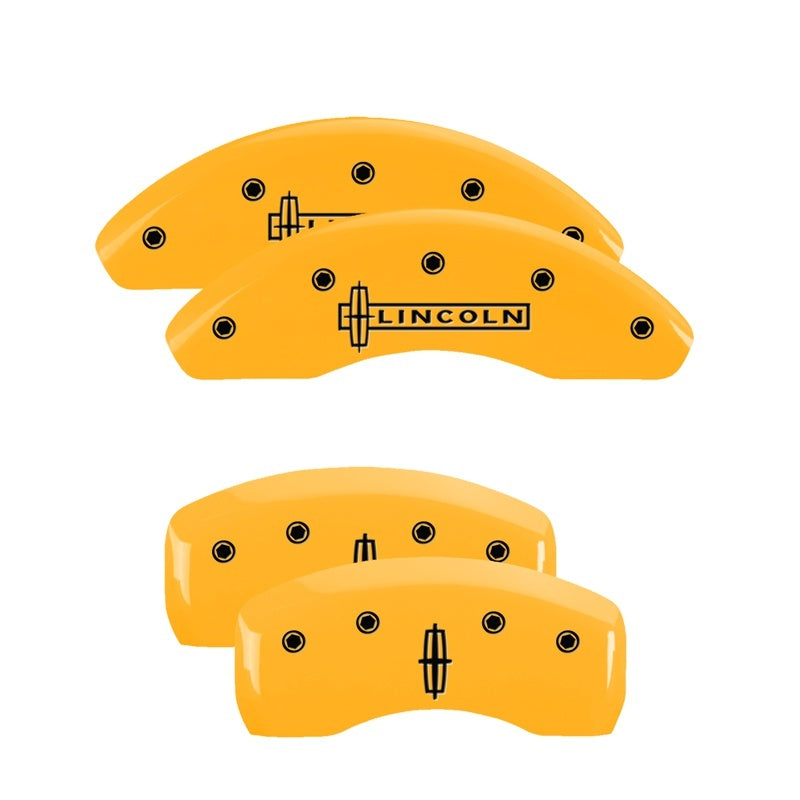 MGP Caliper Covers 4 Logo - MGP 4 Caliper Covers Engraved Front Lincoln Rear Star Logo Yellow Finish Black Char 2011 Lincoln MKZ