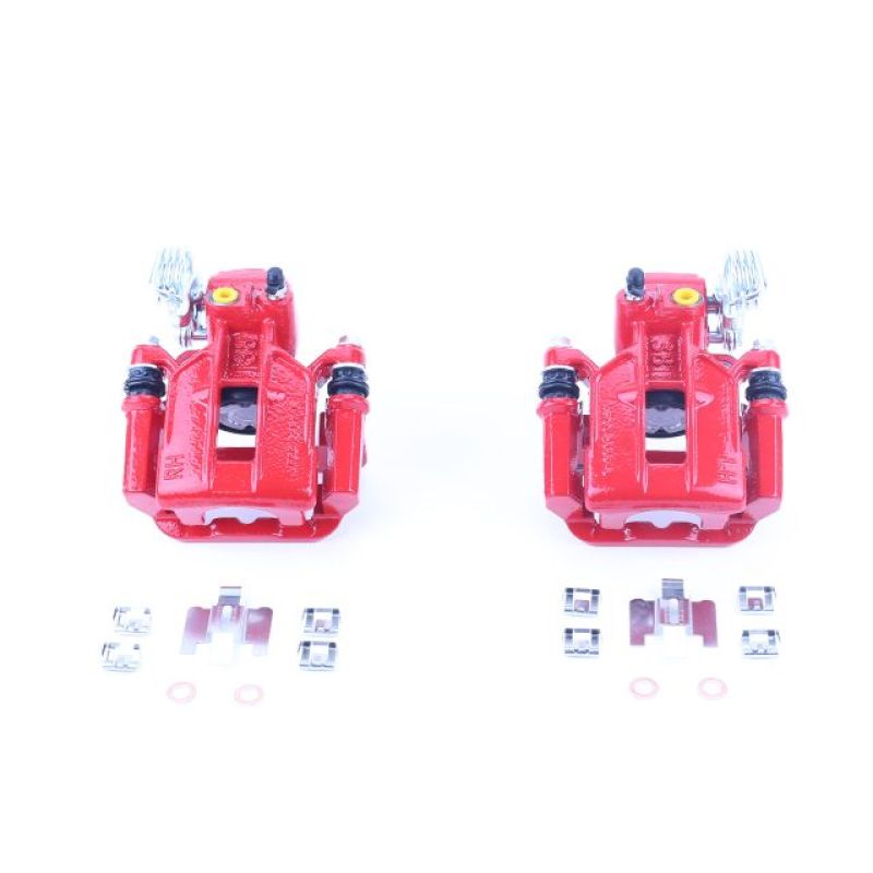PSB Red Calipers - Power Stop 94-01 Ford Mustang Rear Red Calipers w/Brackets - Pair