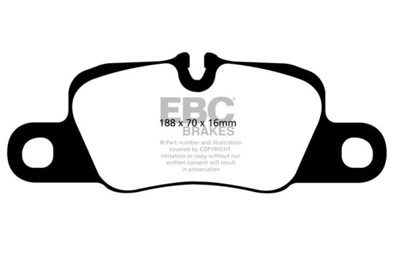 EBC Yellowstuff Brake Pad Sets - EBC 12-15 Porsche 911 (991) (Cast Iron Rotor only) 3.8 Carrera S Yellowstuff Rear Brake Pads