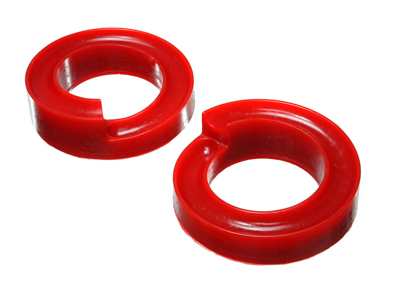 ES Spring Isolators - Red - Energy Suspension 2005-07 Ford F-250/F-350 SD 2/4WD Front Coil Spring Isolator Set - Red