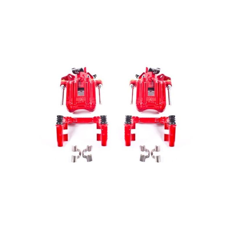 PSB Red Calipers - Power Stop 00-06 Audi TT Quattro (w/Non Vented Rotors Only) Rear Red Calipers w/Brackets - Pair