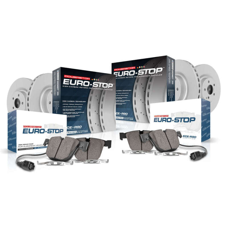 PSB Euro-Stop Kit - Power Stop 17-18 Volkswagen Golf Front & Rear Euro-Stop Brake Kit