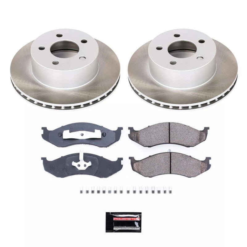 PSB Semi-Coated Rotor Kits - Power Stop 97-99 Jeep Wrangler Front Semi-Coated Rotor Kit