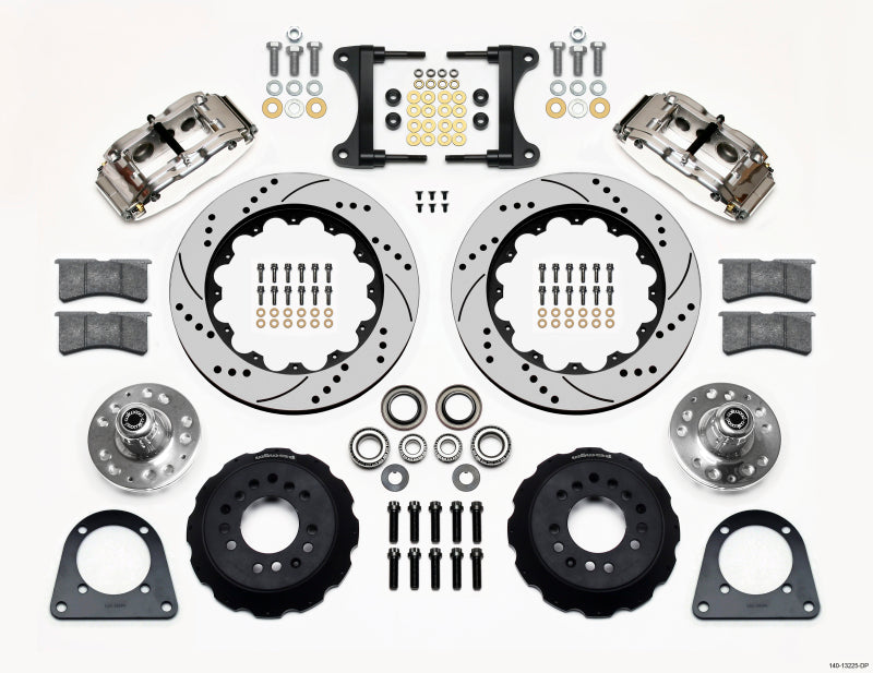 WIL Superlite Brake Kit - Wilwood Narrow Superlite 6R Front Hub Kit 14.00in Drill Pol TCI-IFS 71-78 (Pinto Based)