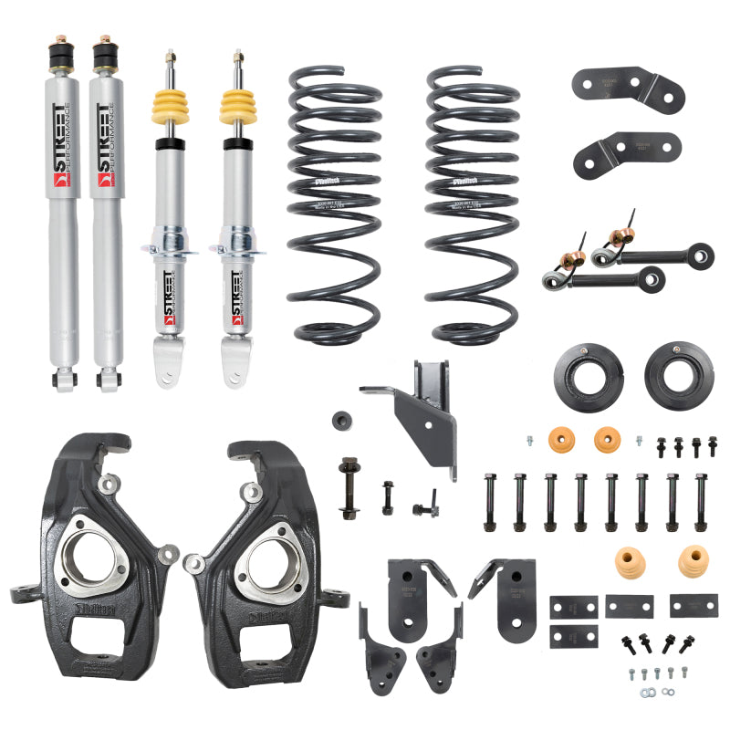 BT Lower Kit w SP Shocks - Belltech 2019+ RAM 1500 2WD Lowering Kit - 3-4in Front 4-5in Rear