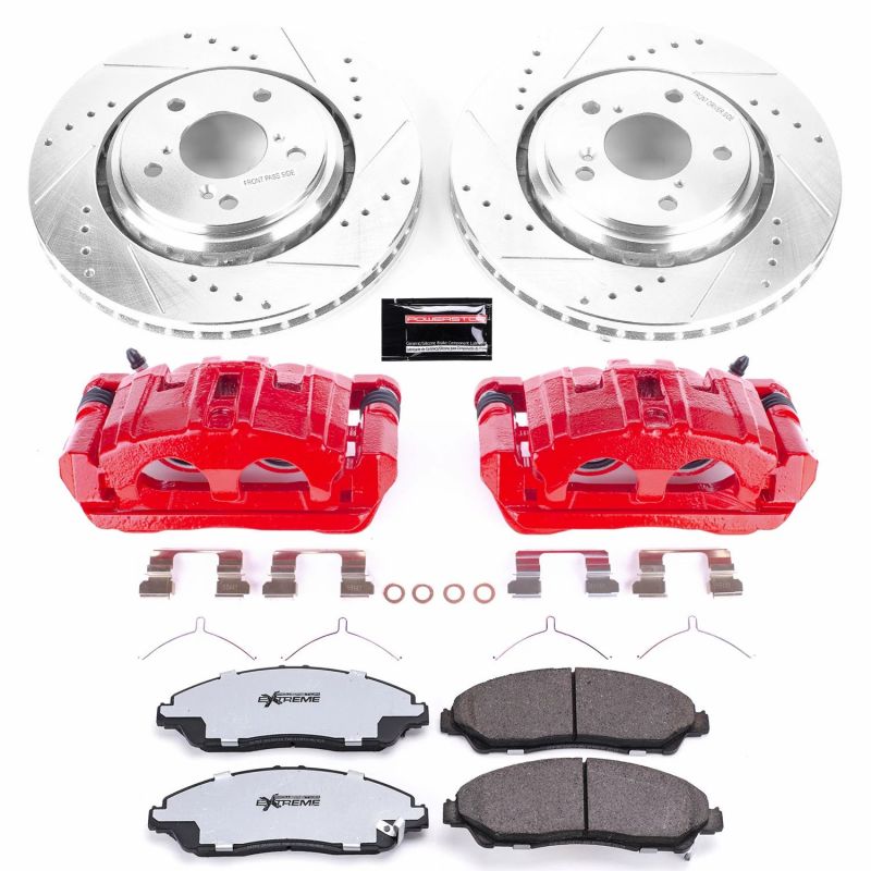 PSB Red Calipers - Power Stop 17-20 Honda Ridgeline Front Z36 Truck & Tow Kit w/Cals
