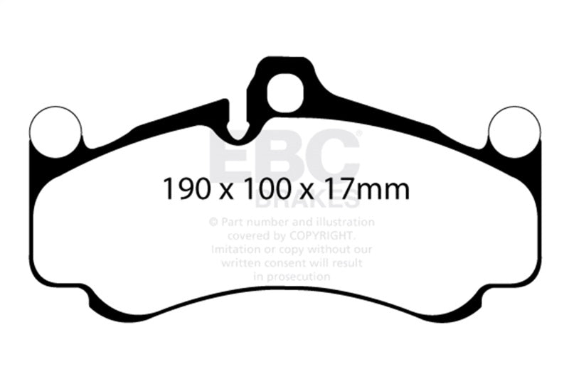 EBC Yellowstuff Brake Pad Sets - EBC 10-12 Porsche 911 (997) (Cast Iron Rotor only) 3.8 GT3 Yellowstuff Front Brake Pads