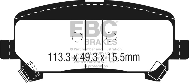 EBC Greenstuff Brake Pad Sets - EBC 15+ Chevrolet Colorado 2.5 Greenstuff Rear Brake Pads