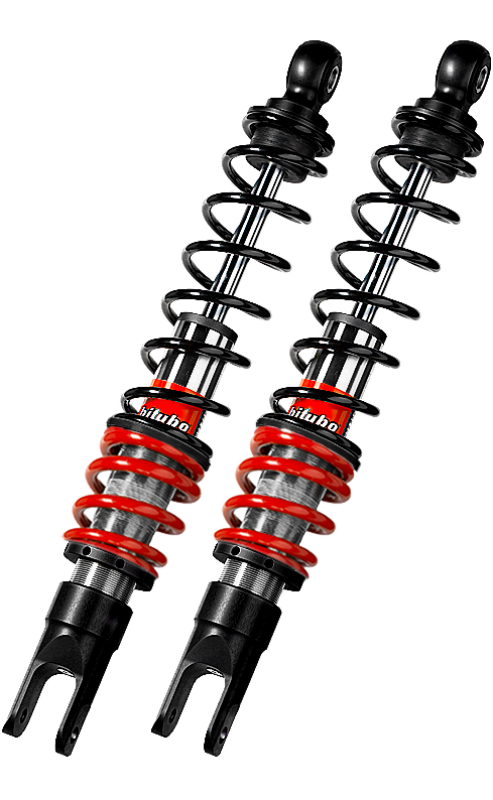 BIT YGB0 Monoshocks - Bitubo YGB0 Twinshocks Rear Adjustable: Spring Preload,  Red And Black Springs